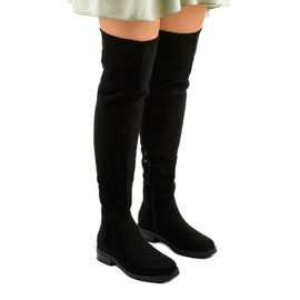 Crne ravne gležnjače s dugim gornjim dijelom Aeleos crna