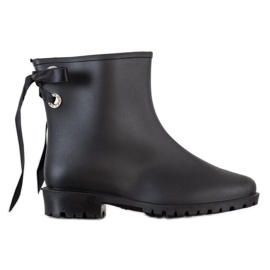 SHELOVET Galoše s ukrasnim uvezom crna