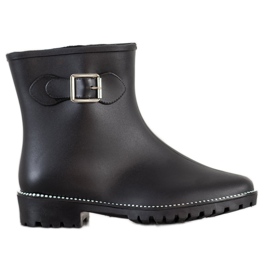 SHELOVET Galoše s kubnim cirkonijem crno