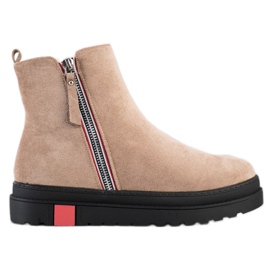 Seastar Čizme na crnoj platformi bež