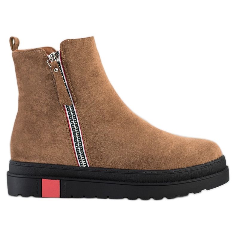 Seastar Čizme na crnoj platformi smeđa raznobojna