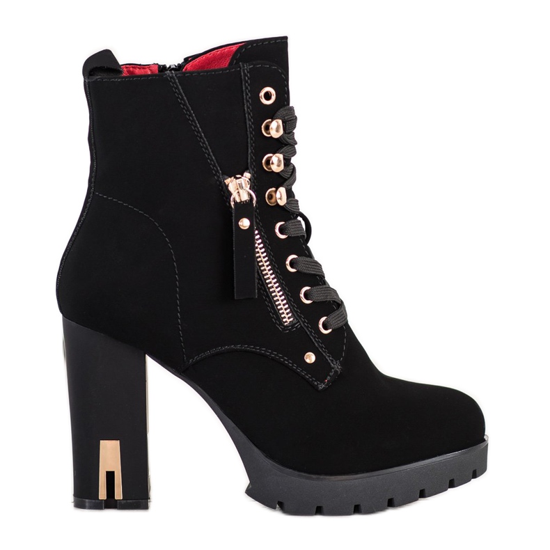 Super Mode Modne čizme s visokim potpeticama crno