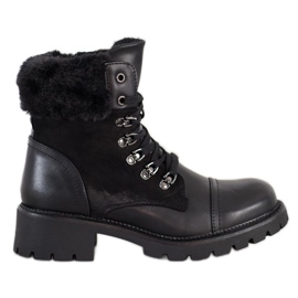 Super Mode Tople, zavezane čizme crna