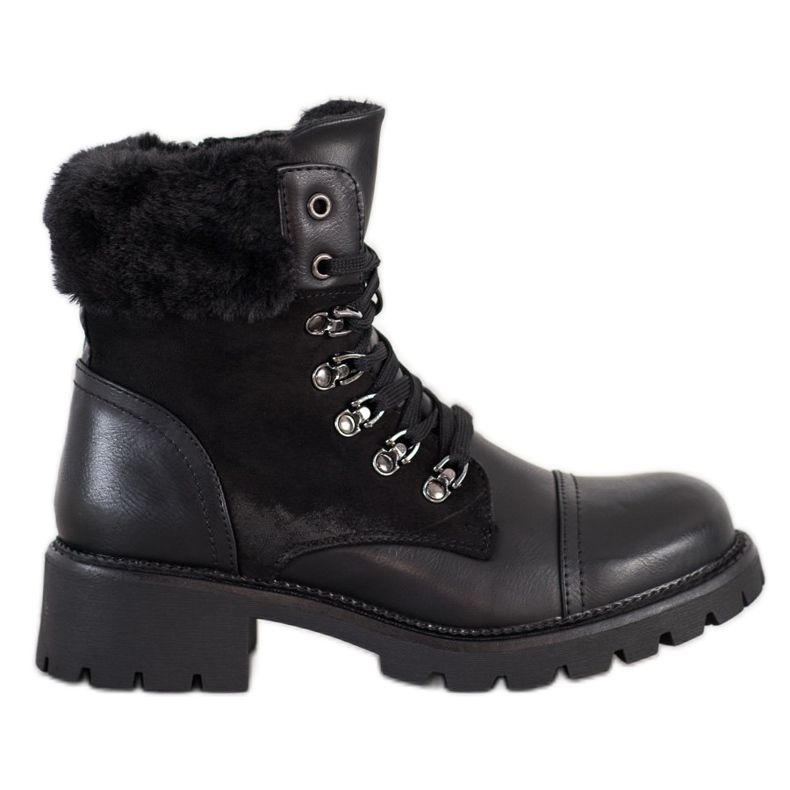 Super Mode Tople, zavezane čizme crno