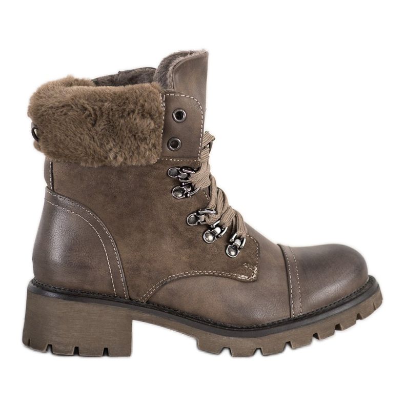 Super Mode Tople, zavezane čizme siva