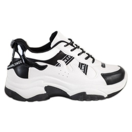 SHELOVET Udobne tenisice od eko kože bijela crna