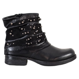 Queentina Udobne čizme s ukrasima crna