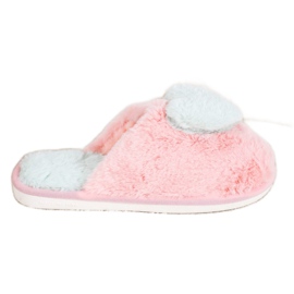 Bona Papuče sa srcem ružičasta siva