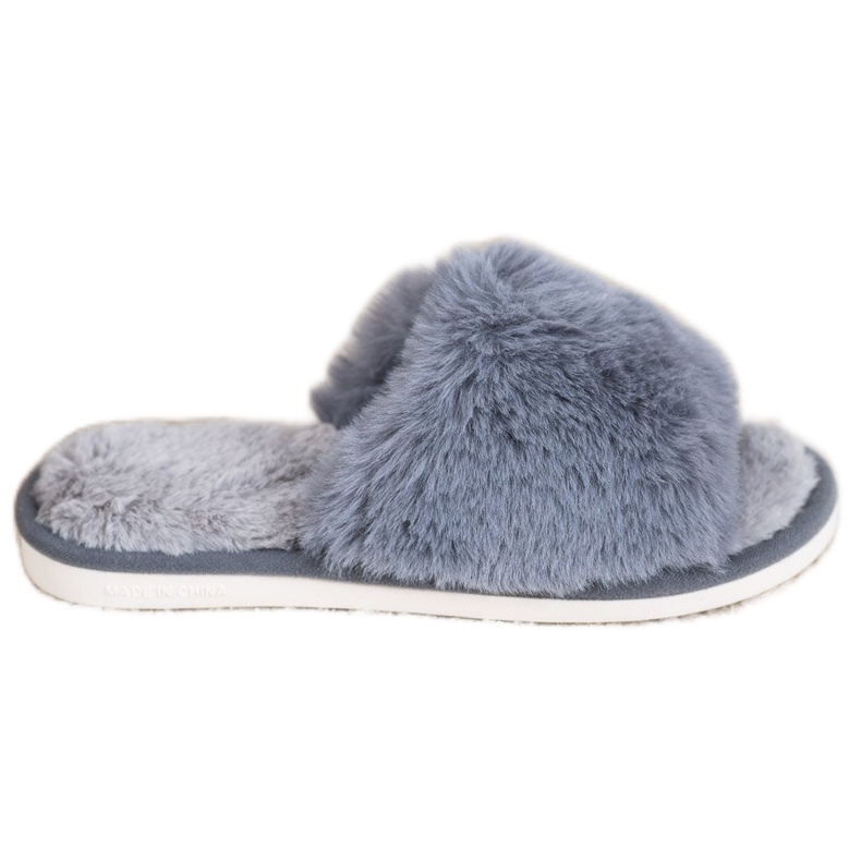 Bona Papuče s krznom siva