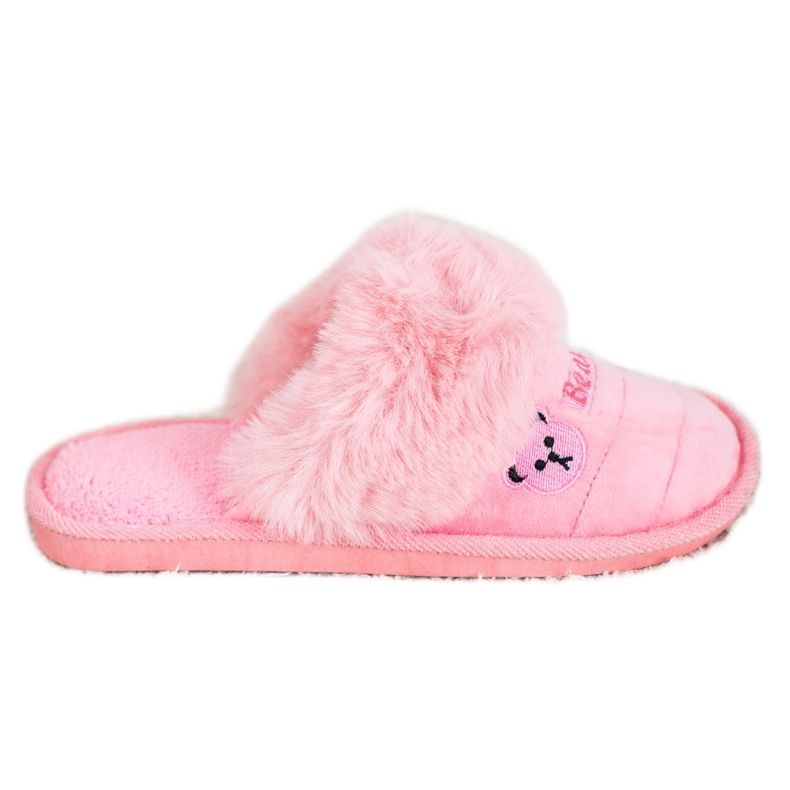 Bona Papuče s medvjeđim krznom ružičasta