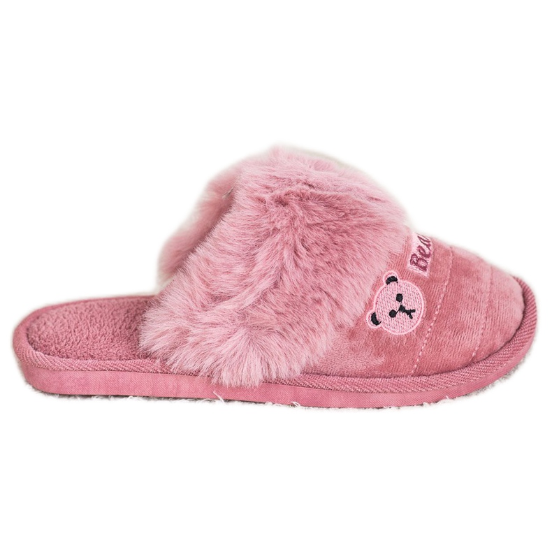 Bona Papuče s medvjeđim krznom ružičasta