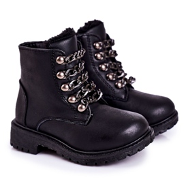 Dječji izolirani hvatači od ekološke kože Lančić Black Rock &amp; Roll crno