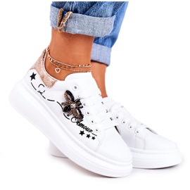 Ženske sportske cipele Tenisice s bijelim zlatnim amurima Fly bijela