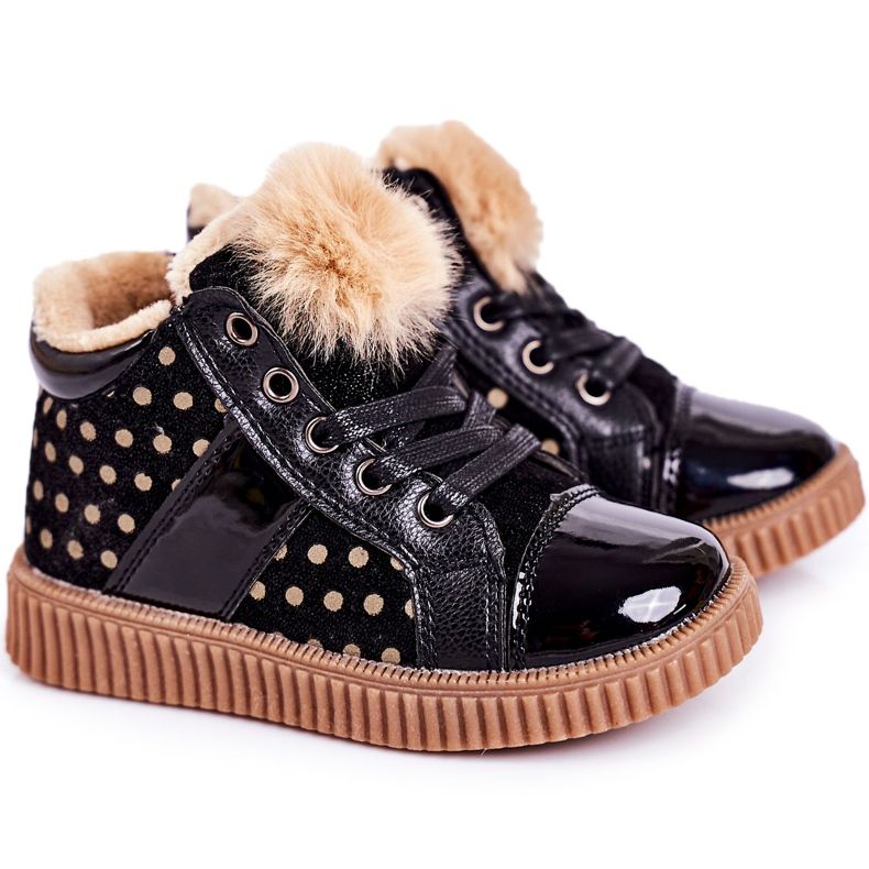 Linshi Dječje tenisice sa toplim čizmama u crnoj točkici Anastasia
