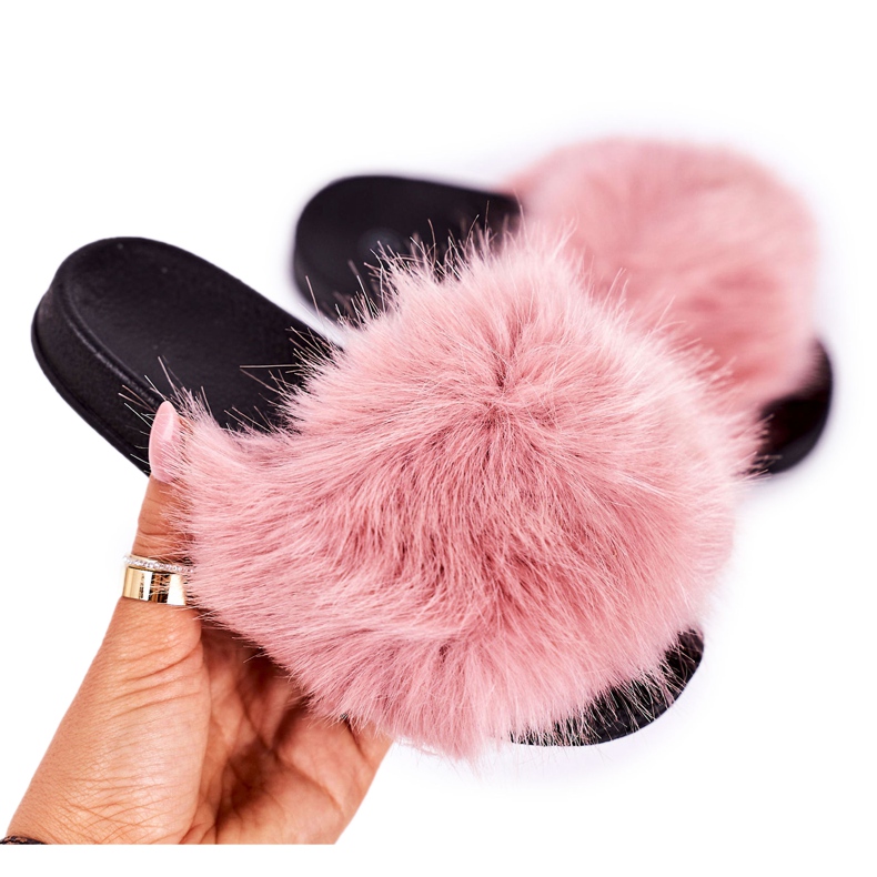 Dječje ružičaste krznene papuče Fashionista ružičasta