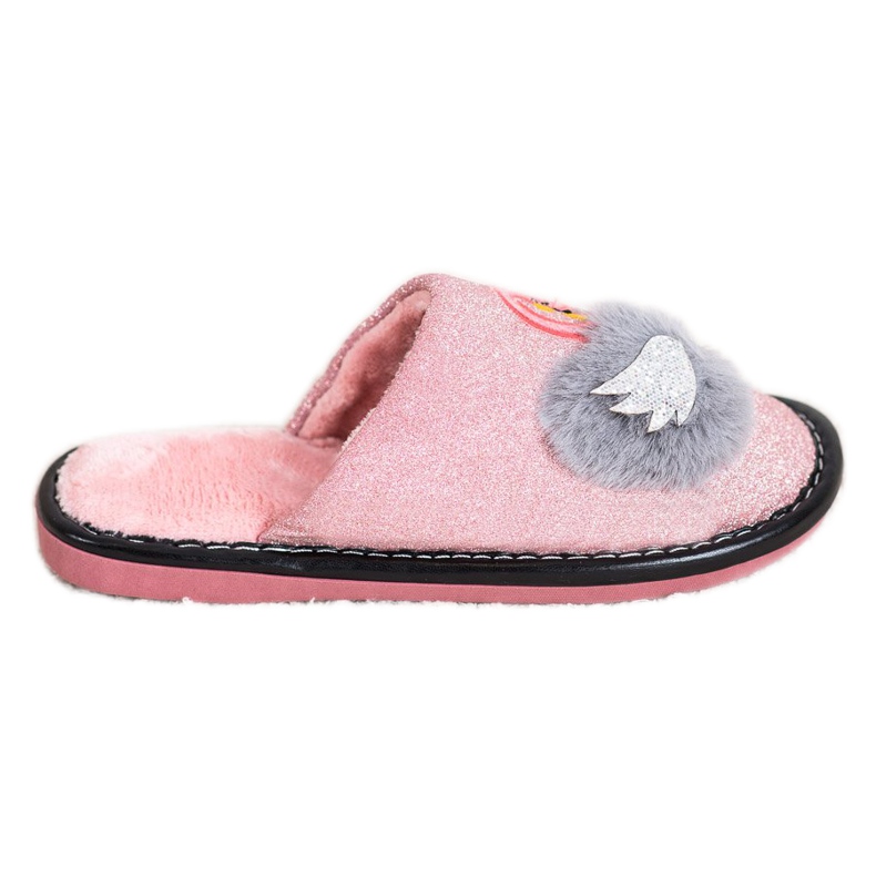 Bona Elegantne papuče s aplikacijom ružičasta