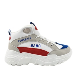 Bijele tenisice, izolirane tenisice od trapera bijela višebojan