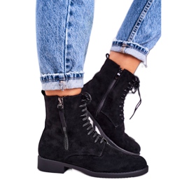 PJ1 Klasične ženske tople čizme od antilopa Crna jednostavnost