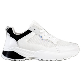 SHELOVET Tenisice s crnim umetcima bijela crna siva