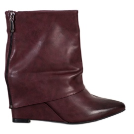 Sweet Shoes Modne čizme na klin crvena