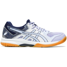 Asics Gel Rocket 9 bijelo-ljubičaste ženske cipele za odbojku 1072A034 103 bijela