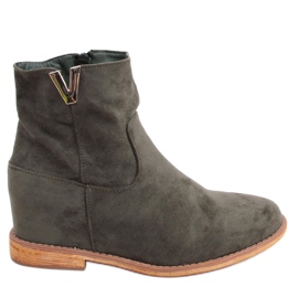 Zelene ZT1013 Zelene čizme na skrivenom klinu zelena