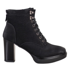 Sabatina Čizme na vezicu na postu crna