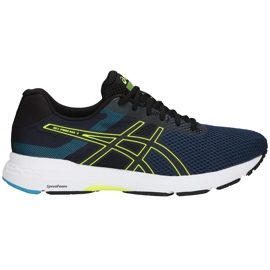 Asics Gel Phoenix 9 T822N 400 muške tenisice za trčanje crna tamnoplava žuta boja