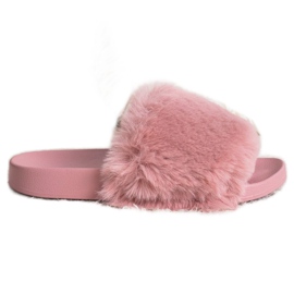 Bona Modni papuče s krznom roze