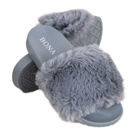 Bona Modni japanke s krznom siva