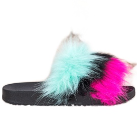 Bona Šarene papuče s krznom raznobojna