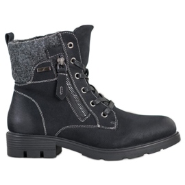 Super Mode Planinarske čizme s ukrasnim patentnim zatvaračem crna