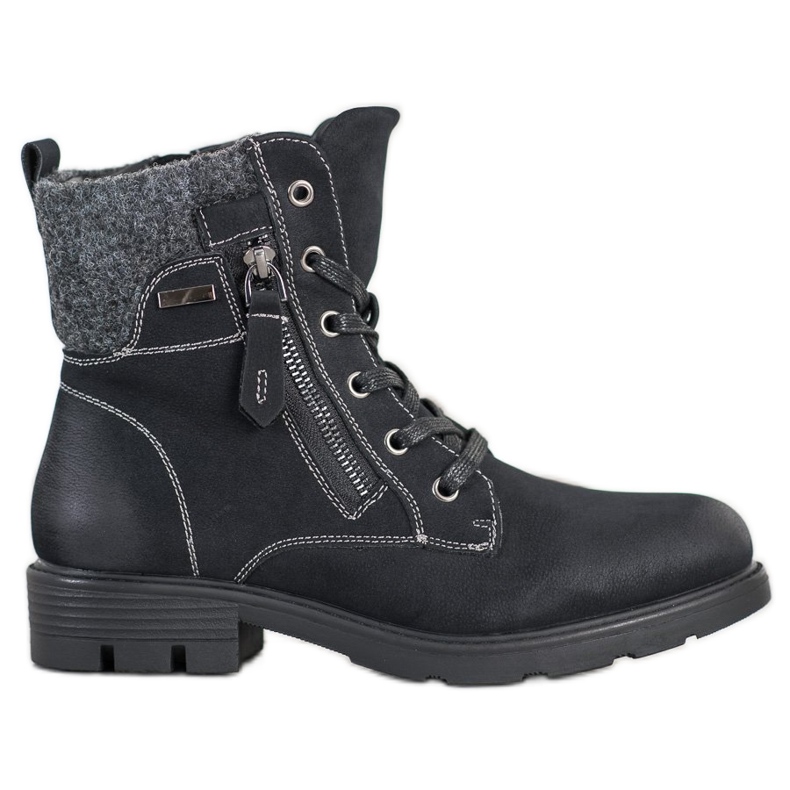 Super Mode Planinarske čizme s ukrasnim patentnim zatvaračem crno