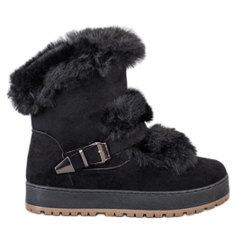 Queentina Topli mukluki s krznom crna