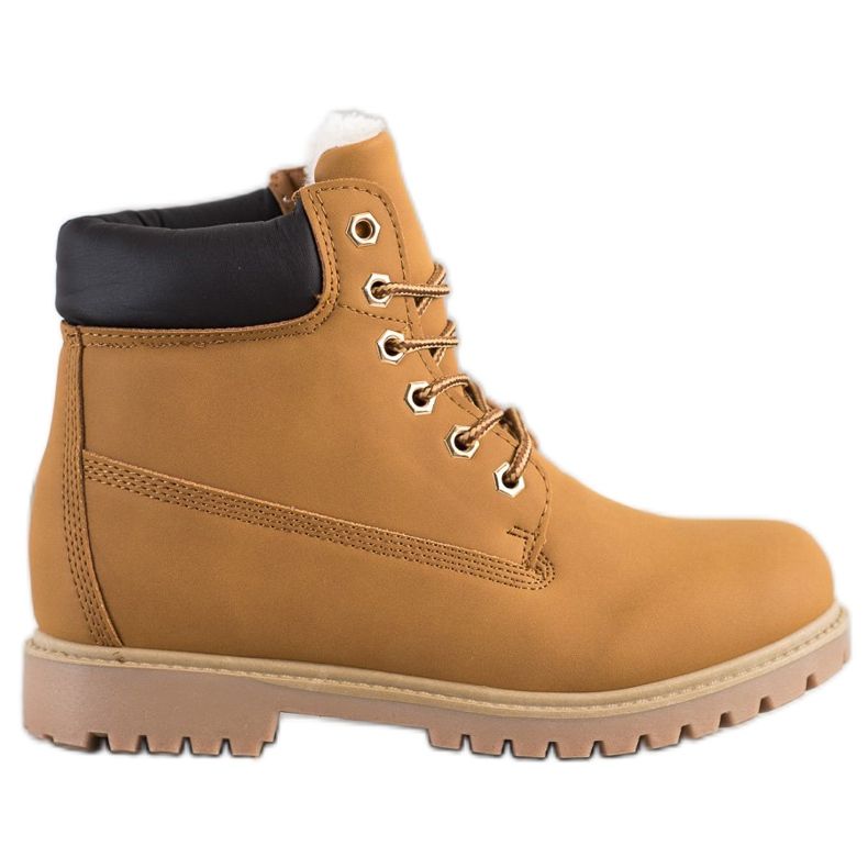 SHELOVET Tople planinarske čizme s eko kožom smeđa