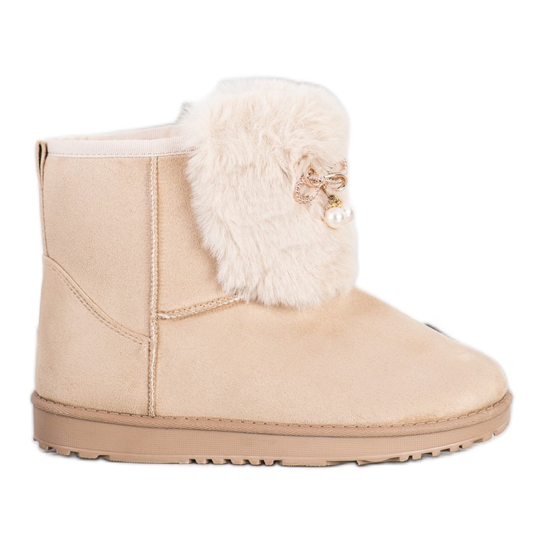 Queentina Topli mukluki s ukrasom bež