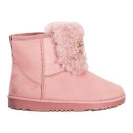 Queentina Topli Mukluki s ornamentom roze