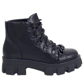 Crne čizme s visokim potplatom NC1106 Crna