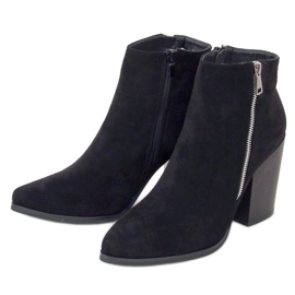 Crne čizme sa širokim potpeticama TX-1873 Crne crna