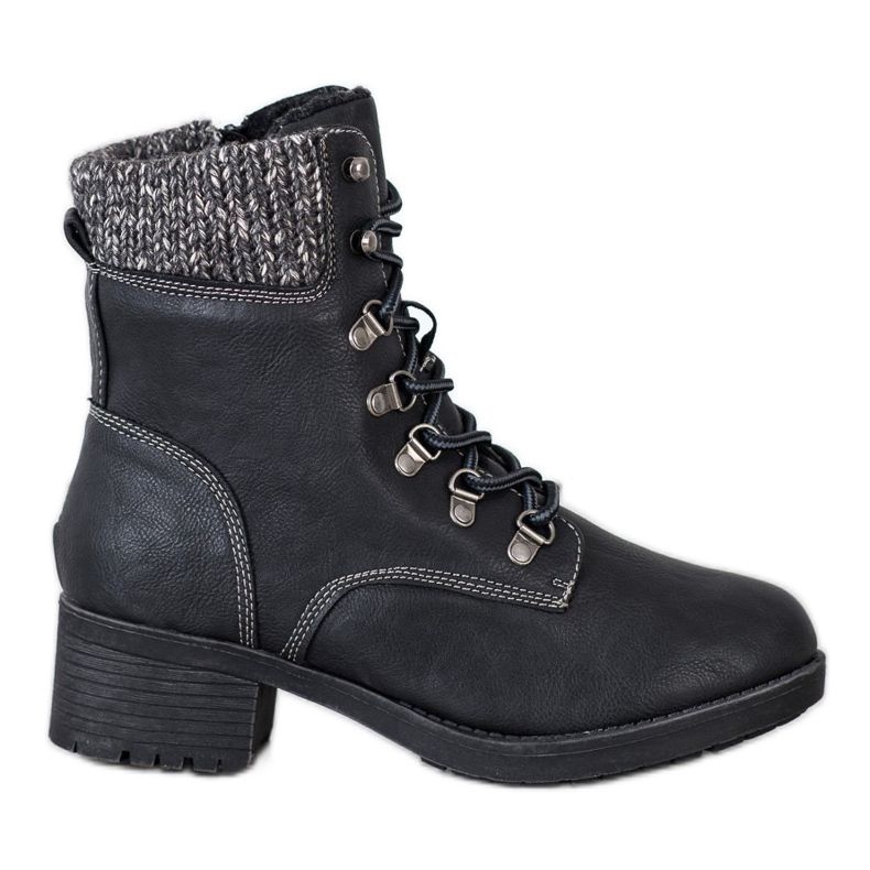 Queentina Tople čizme na postu crno siva