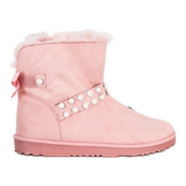 Queentina Pink Mukluki s biserima roze