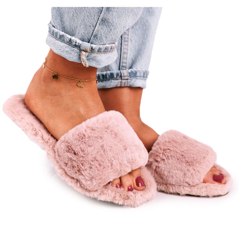 FJ1 Ženske papuče Krzno u prahu Hladni dani bež