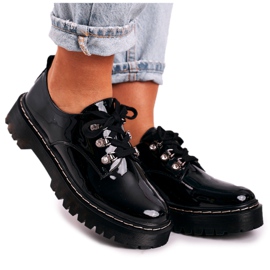 S.Barski Ženske cipele Oxfords na platformi S. Barski HX15 Lakirano crno crna