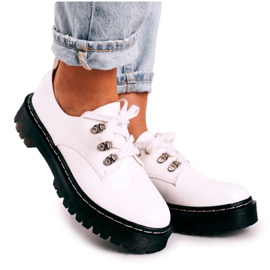 S.Barski Ženske brogues Oxfords na platformi S. Barski HX15 Lakirana bijela