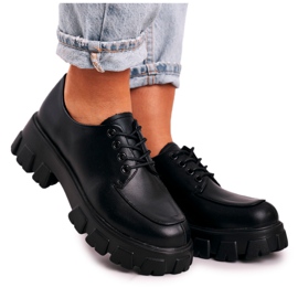 Ženske Oxford cipele na masivnoj platformi S.Barski HX23 Crna