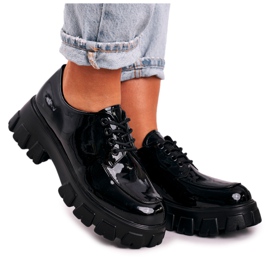 S.Barski Ženske cipele Oxfords na masivnoj platformi S. Barski HX23 Lakirano crno