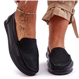 Ženske klasične kožne mokasine S.Barski LR97630 Crne crna