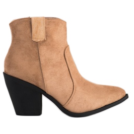 Small Swan Modne čizme u špicu smeđ