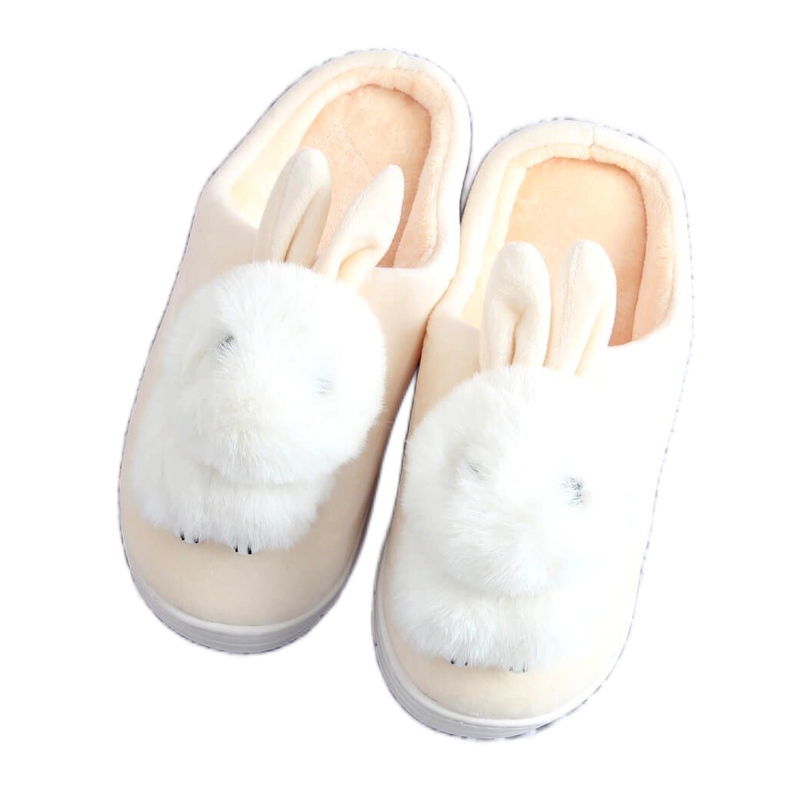 Ženske papuče zečice bež MA01 Bež ecru