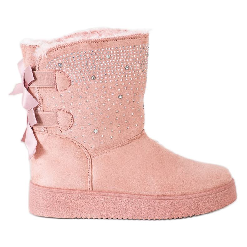 Small Swan Mukluki sa kristalima ružičasta
